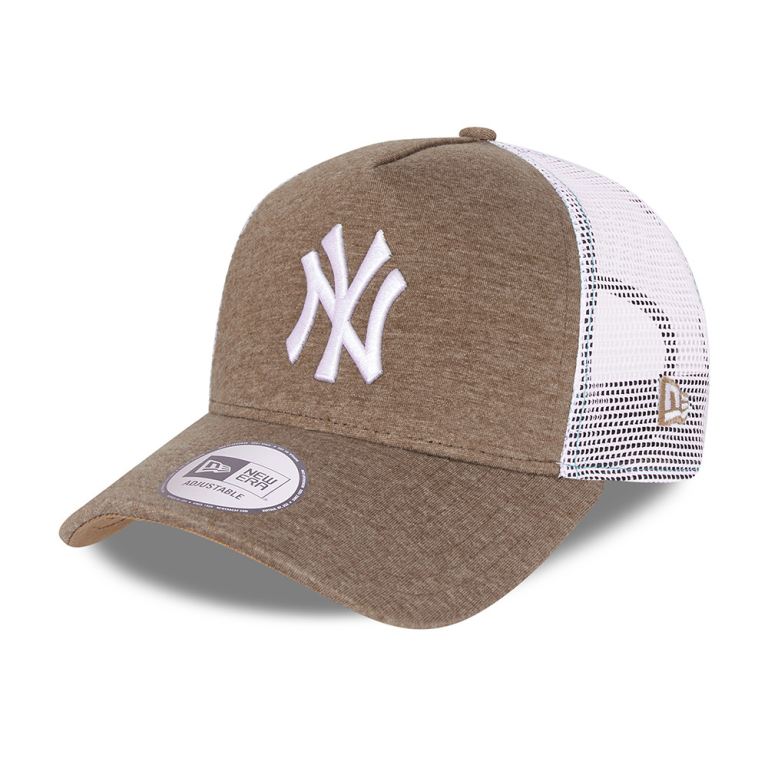 Gorras New Era Mlb Marrom - New York Yankees Jersey Beige A-Frame Trucker 45972BIRK